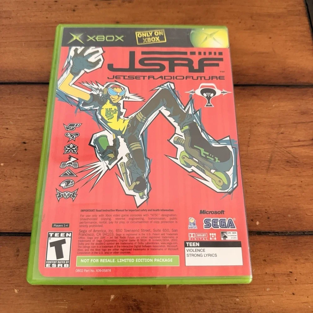 SEGA GT 2002 Jet‎ Set Radio Future combo disk JSRF Original Xbox Complete